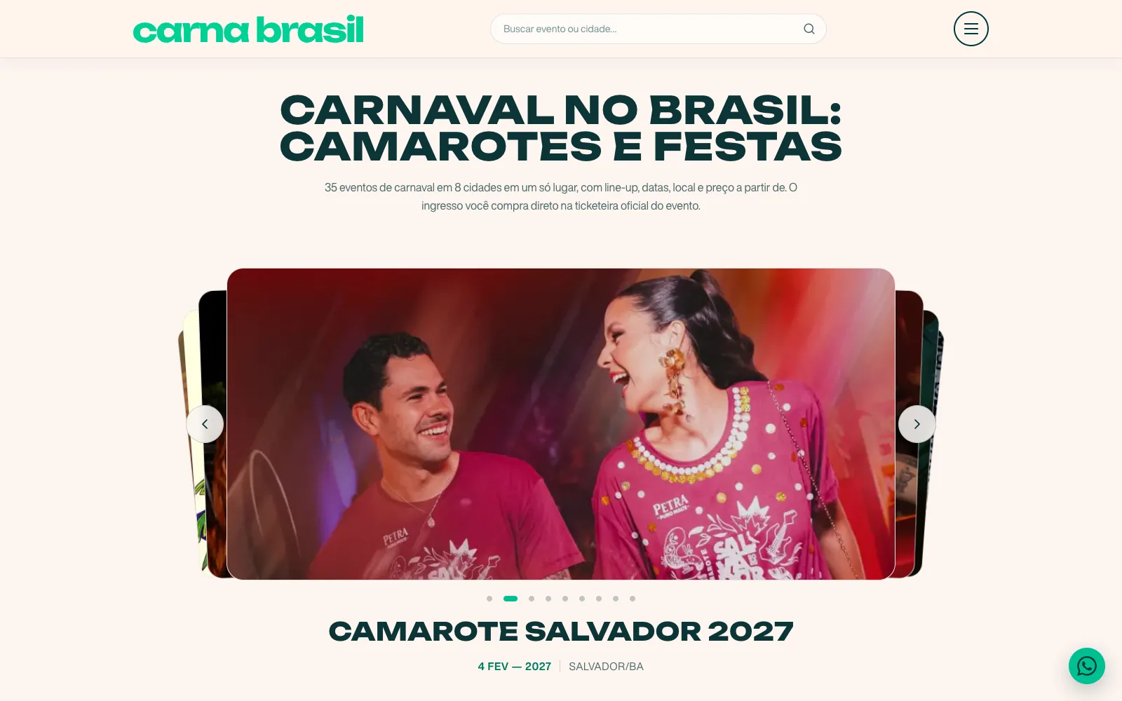 Home do Carna Brasil com o título Carnaval no Brasil: camarotes e festas e o carrossel de destaques