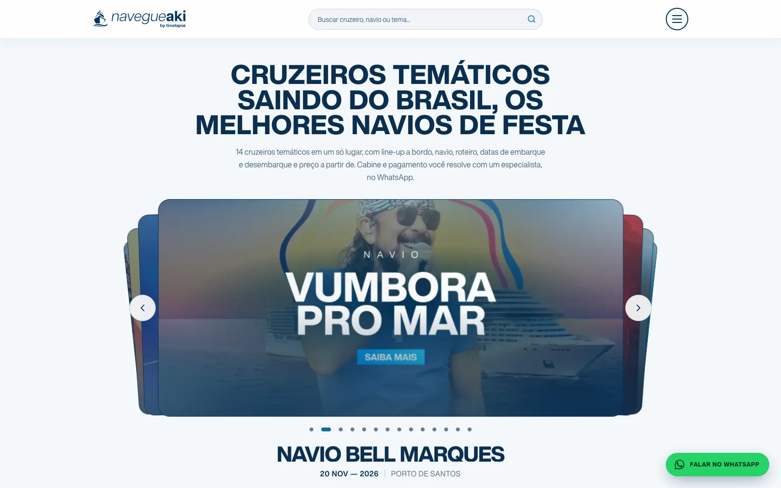 Home do Navegue Aki com o título Cruzeiros temáticos saindo do Brasil e o carrossel de navios