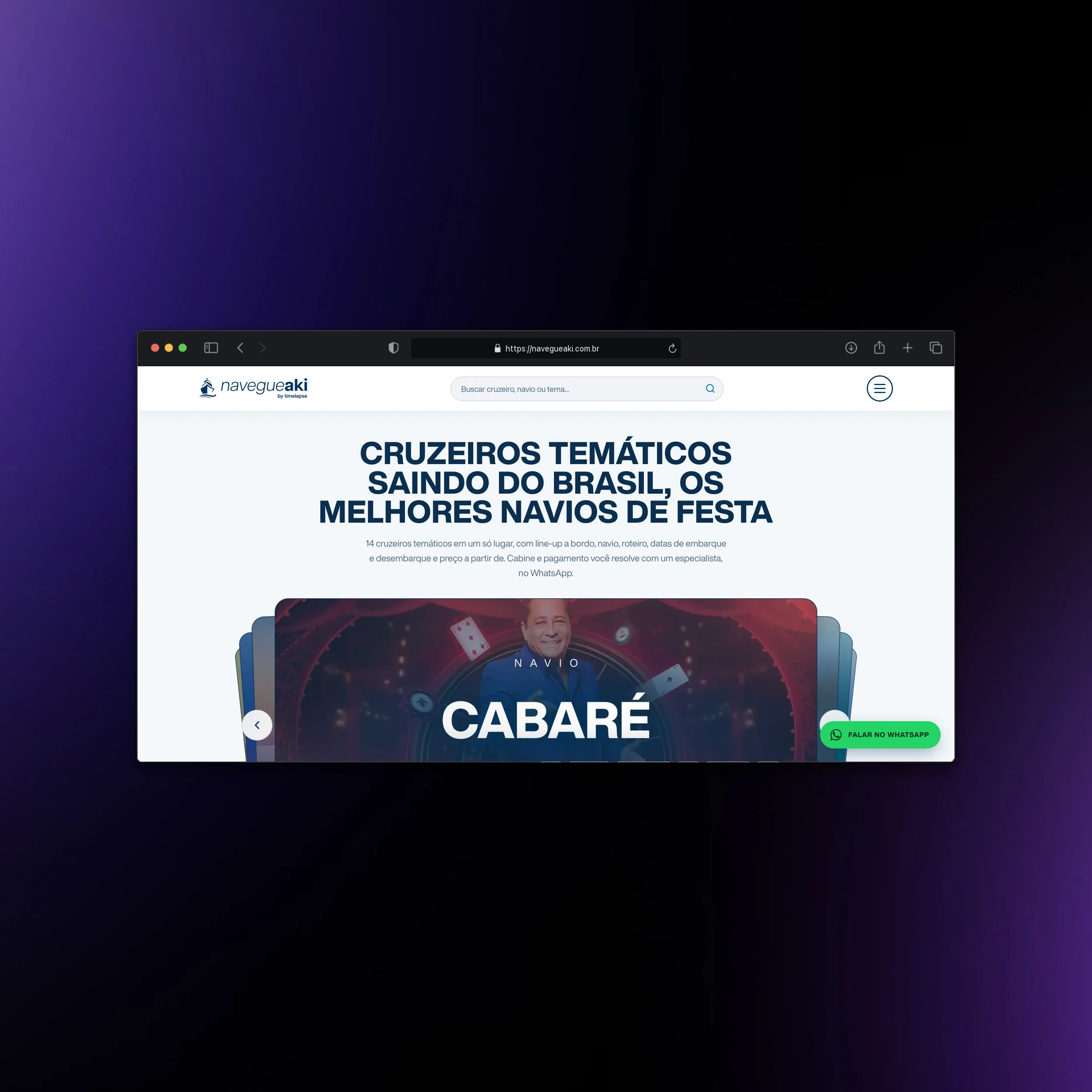 Navegue Aki: tela do projeto