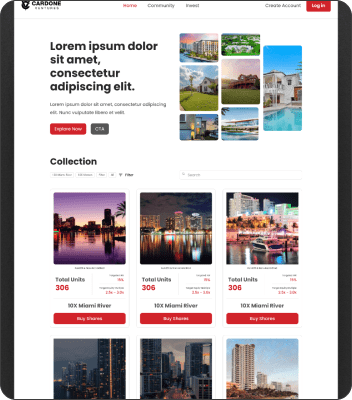 Projeto Web Design UI/UX Design de Investimentos Cardone Ventures